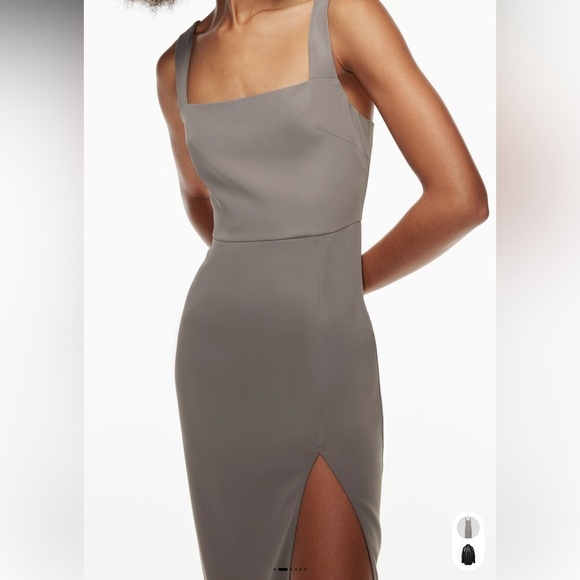 Aritzia Babaton '90s Slit Midi Dress Sz 10 - Picture 3 of 9